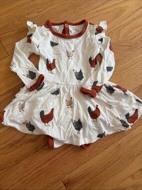 Kyte Baby Long sleeve Bodysuit Twirl Chicken